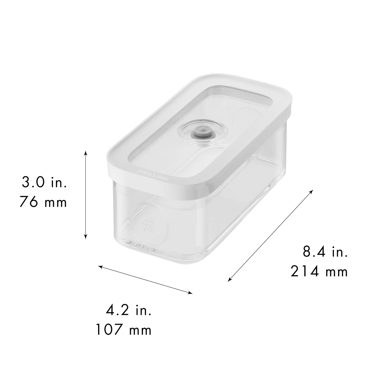 Контейнер пластиковый ZWILLING Cube для вакуумного хранения, прозрачный, M, 700 мл