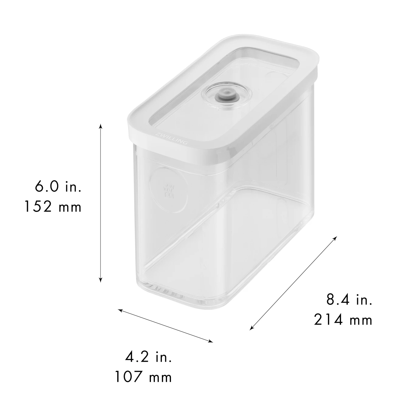 Контейнер пластиковый ZWILLING Cube для вакуумного хранения, прозрачный, 2M, 1,8 л