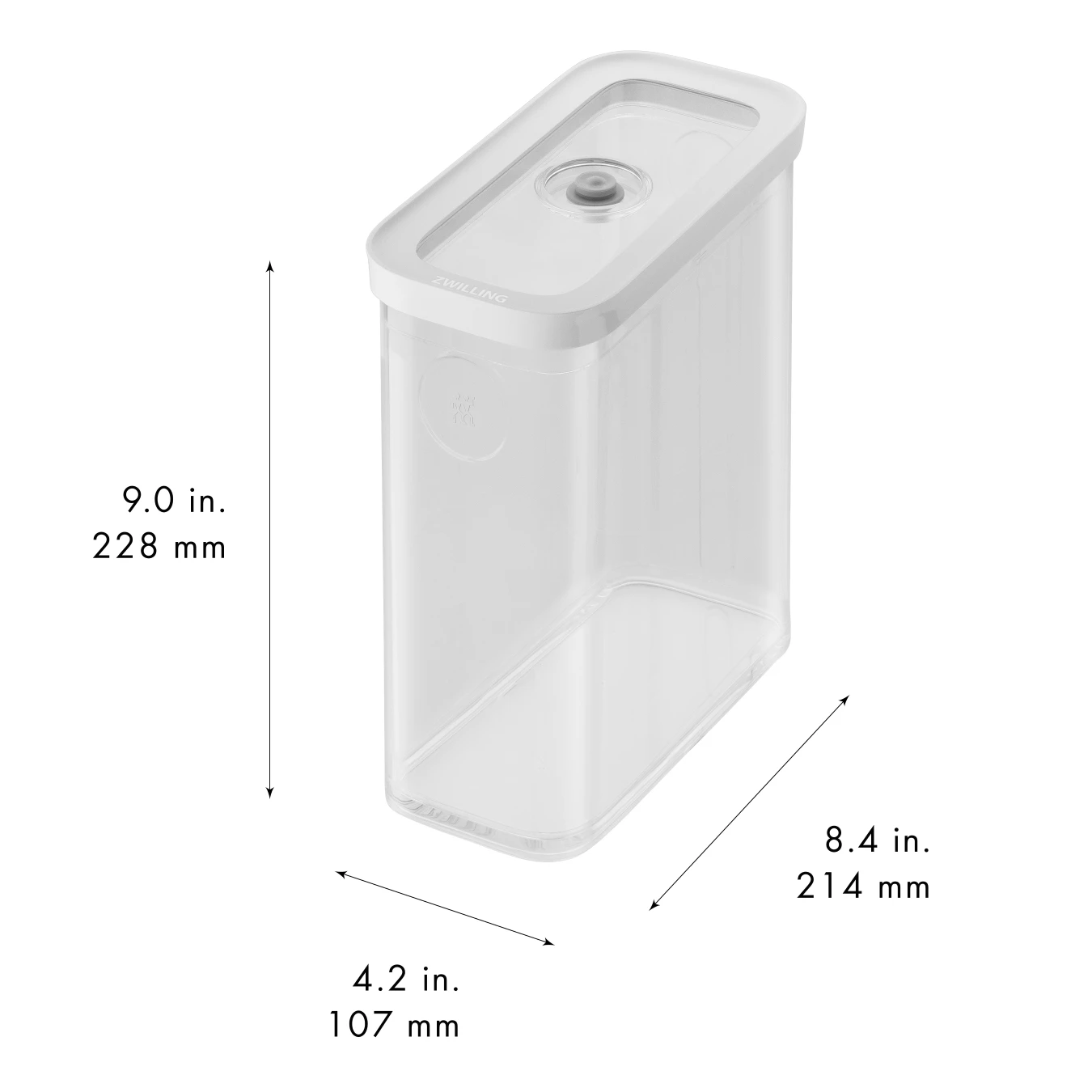 Контейнер пластиковый ZWILLING Cube для вакуумного хранения, прозрачный, 3M, 2,8 л