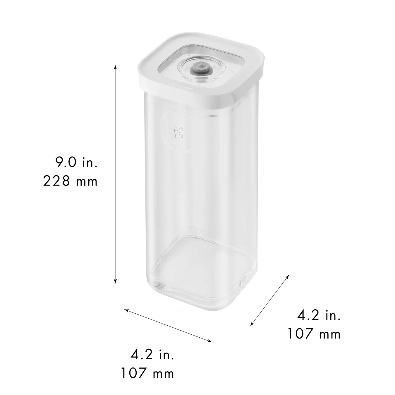 Контейнер пластиковый ZWILLING Cube для вакуумного хранения, прозрачный, 3S, 1,3 л